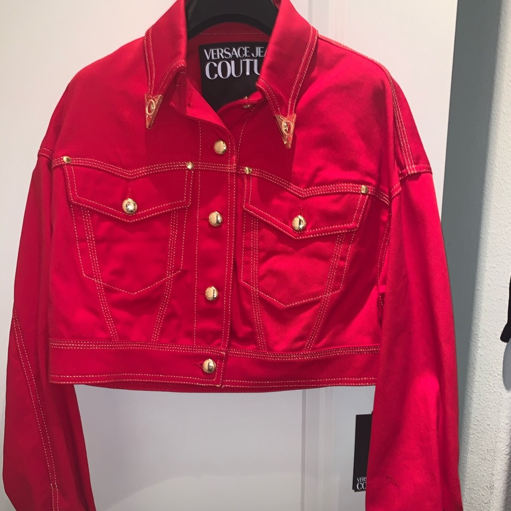 New💕Versace cropped jacket gold hardware - Picture 3 of 9